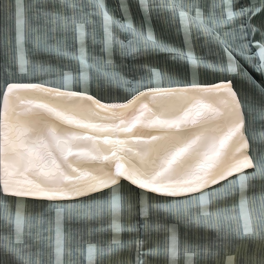 Off white Lacey bandeau bra